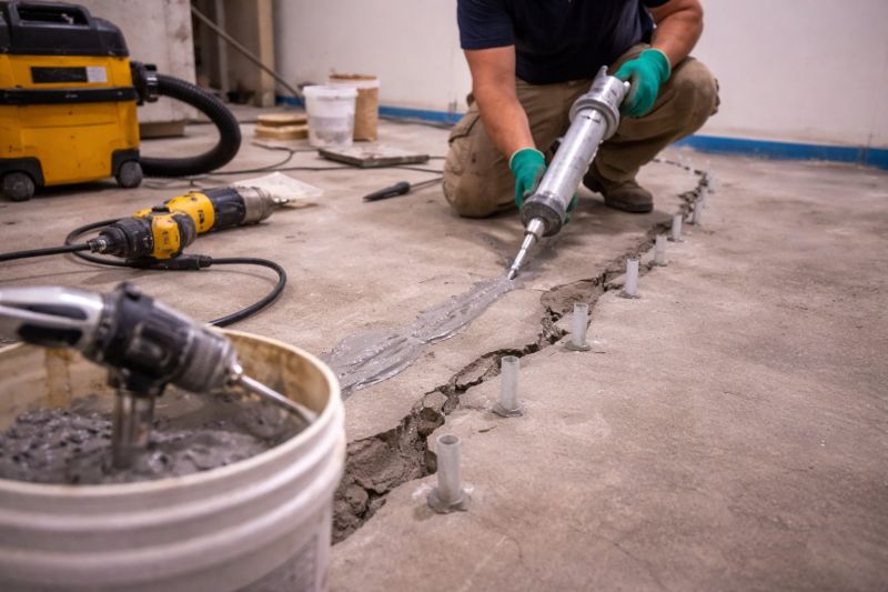 Cracked Basement Floor Repair in Gloucester, VA