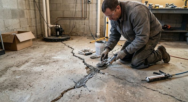 Cracked Basement Floor Repair in Gloucester, VA