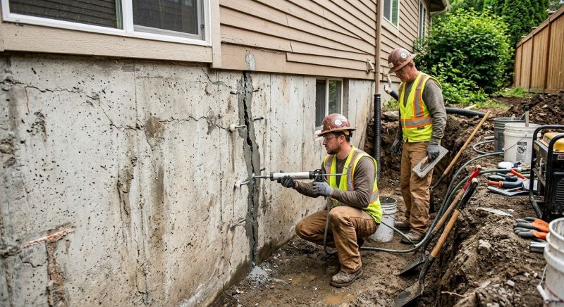 Cracked Foundation Repair in James City County, VA
