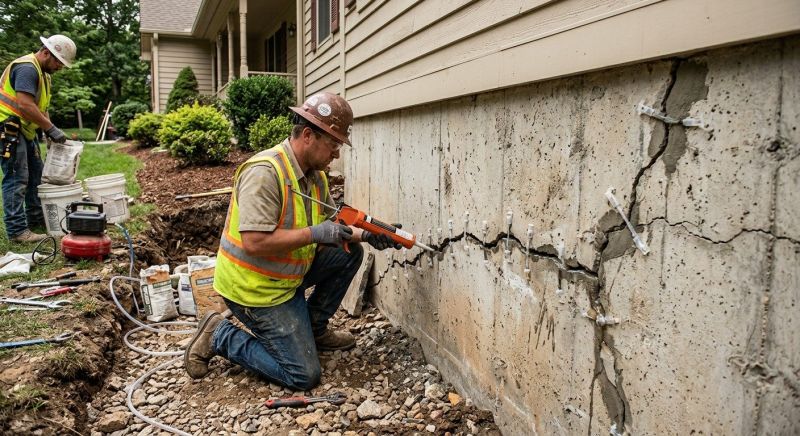 Cracked Foundation Repair in Williamsburg, VA